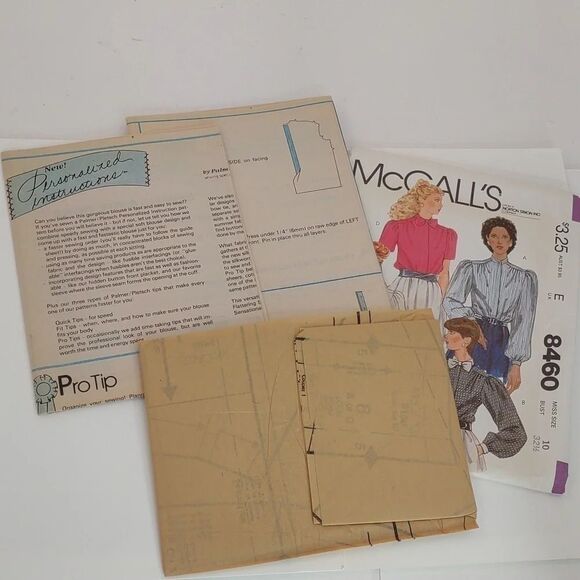 Vintage McCall's Blouses Sewing Pattern Uncut Size 10 - Picture 8 of 8